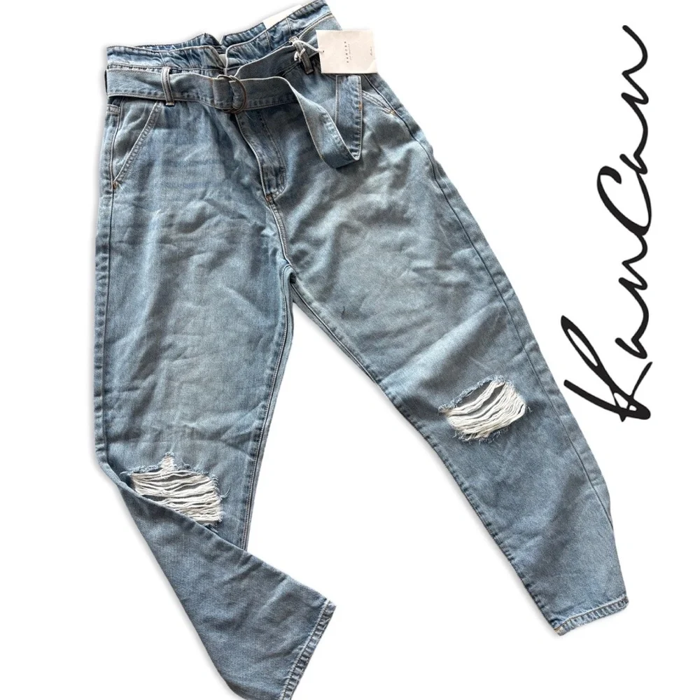 NEW KanCan Blossom Ultra High Rise Belted Mom Jeans - sz 11 / 29 - Picture 3 of 14